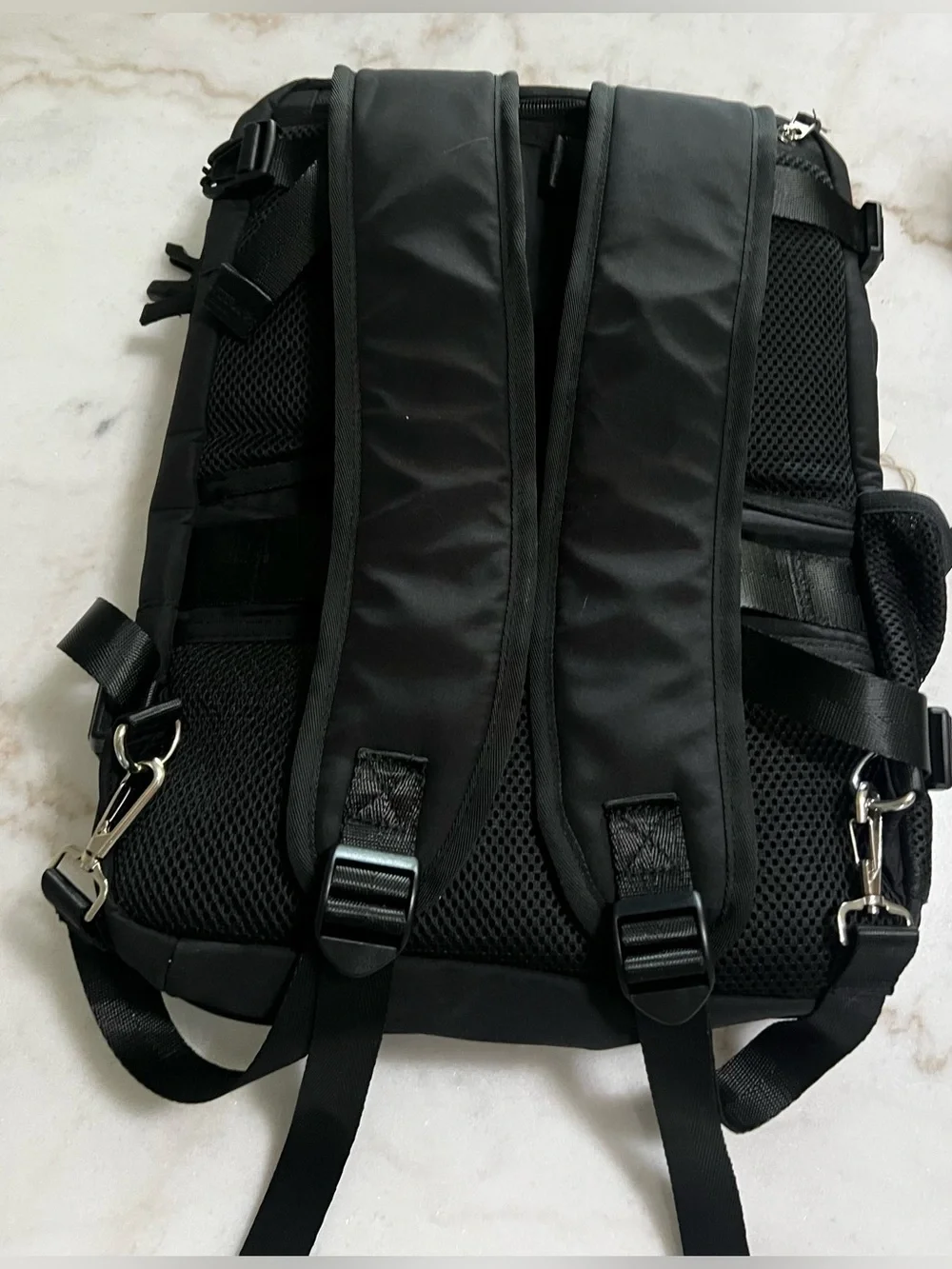 Hanples Black Canvas Travel Flight Backpack 17” Laptop Waterproof Antitheft NWT